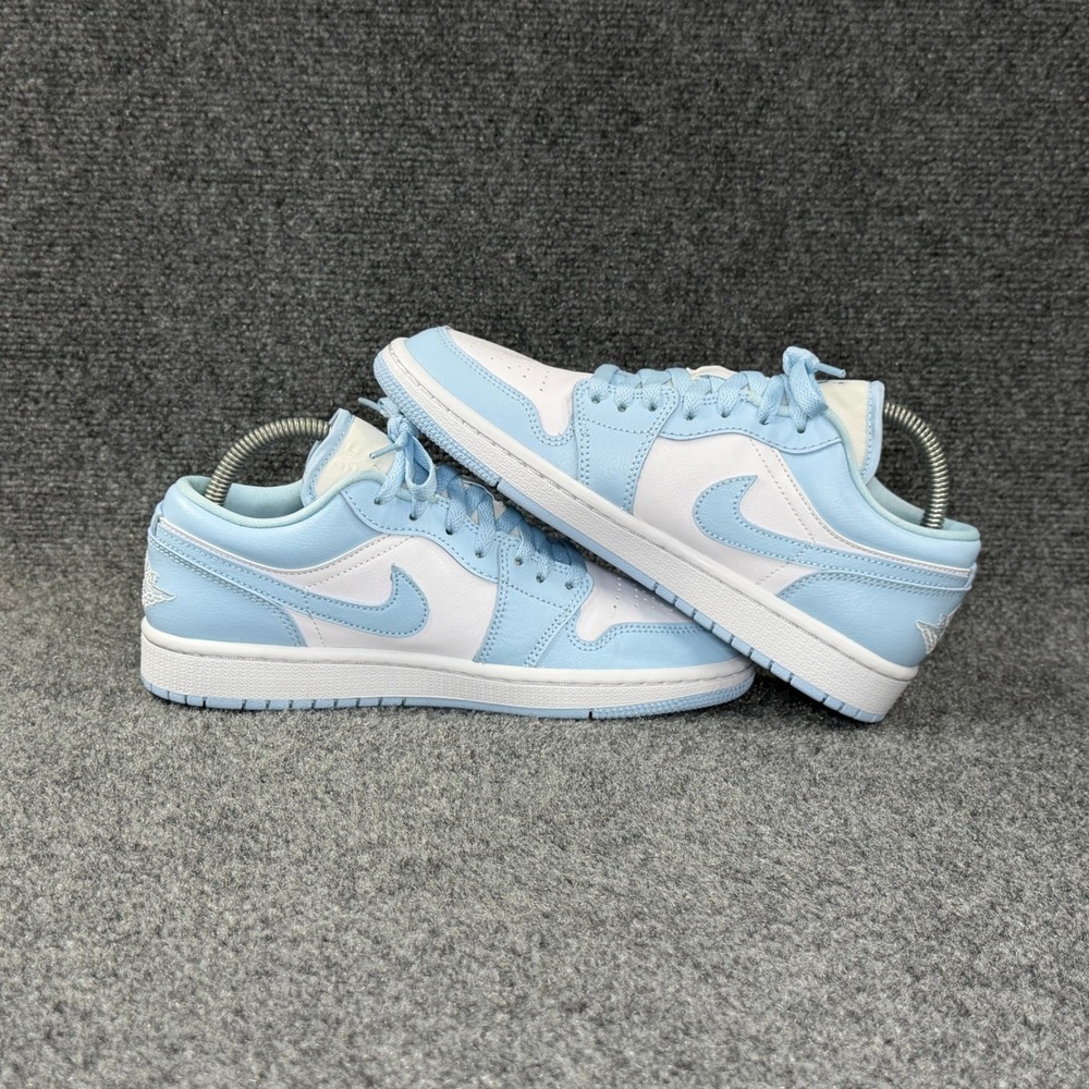 Jordan 1 Low Shoes Women's 8 White Ice Blue Retro Athletic Basketball Sneakers - Picture 7 of 11